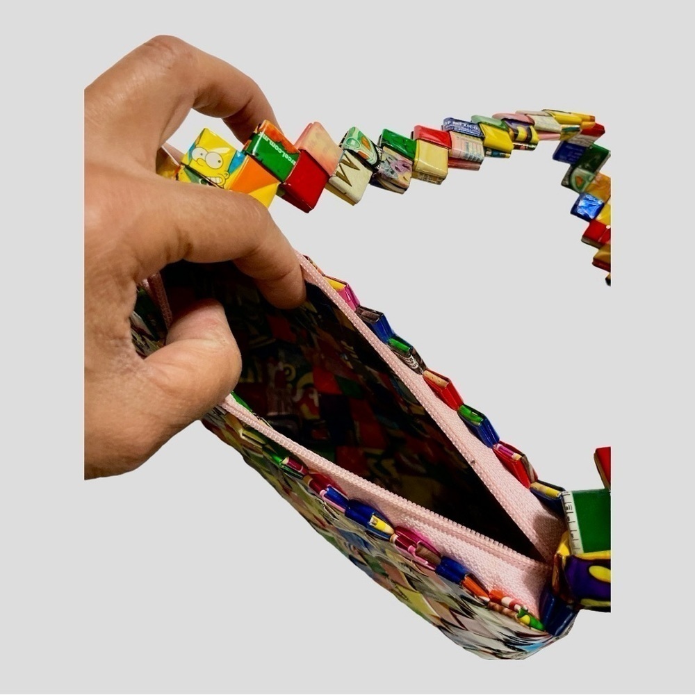 Vintage Candy Gum Wrapper Purse Hand Bag 90's Style Retro Purses - Picture 5 of 7